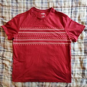 Goodfellow & Co Men's Medium Red Ribbon Print Short Sleeve T-shirt Size XL